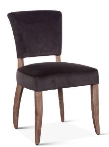 Mindy 21" Asphalt Velvet Side Chair with Napoleon Leg