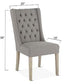 Lara 20" Upholstered Tufted Warm Gray Linen Dining Chair Natural Legs