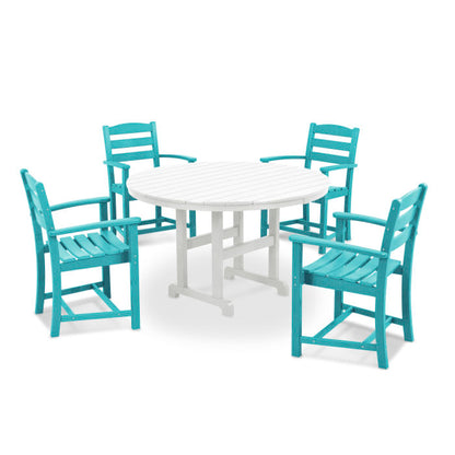 La Casa Café 5-Piece Round Farmhouse Dining Set