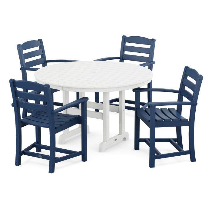 La Casa Café 5-Piece Round Farmhouse Dining Set