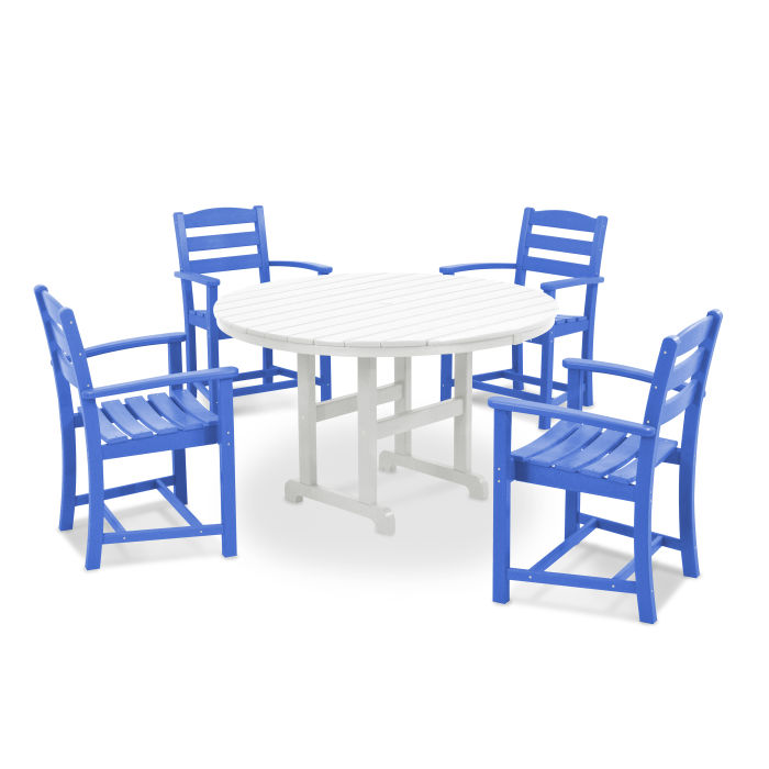 La Casa Café 5-Piece Round Farmhouse Dining Set