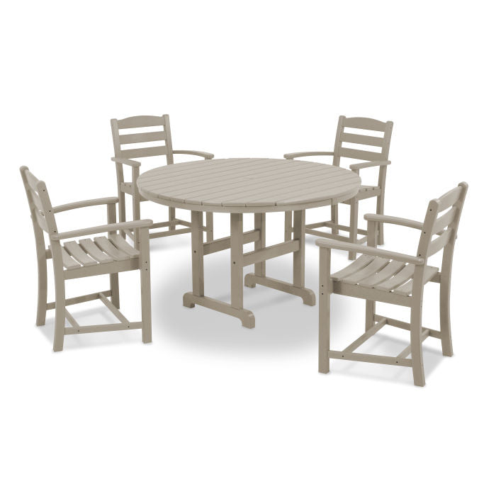 La Casa Café 5-Piece Round Farmhouse Dining Set