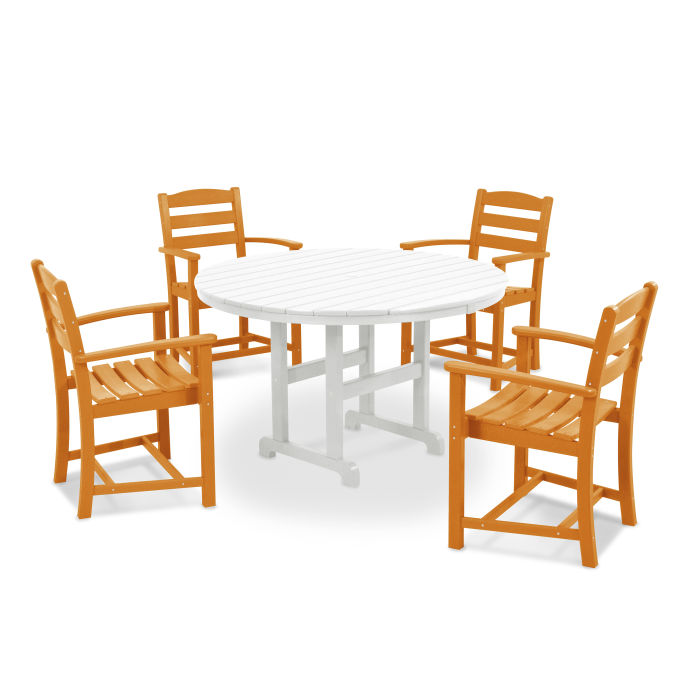 La Casa Café 5-Piece Round Farmhouse Dining Set