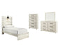 Cambeck Twin Panel Bed with Mirrored Dresser and Chest