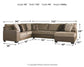 Abalone 3-Piece Sectional with Ottoman