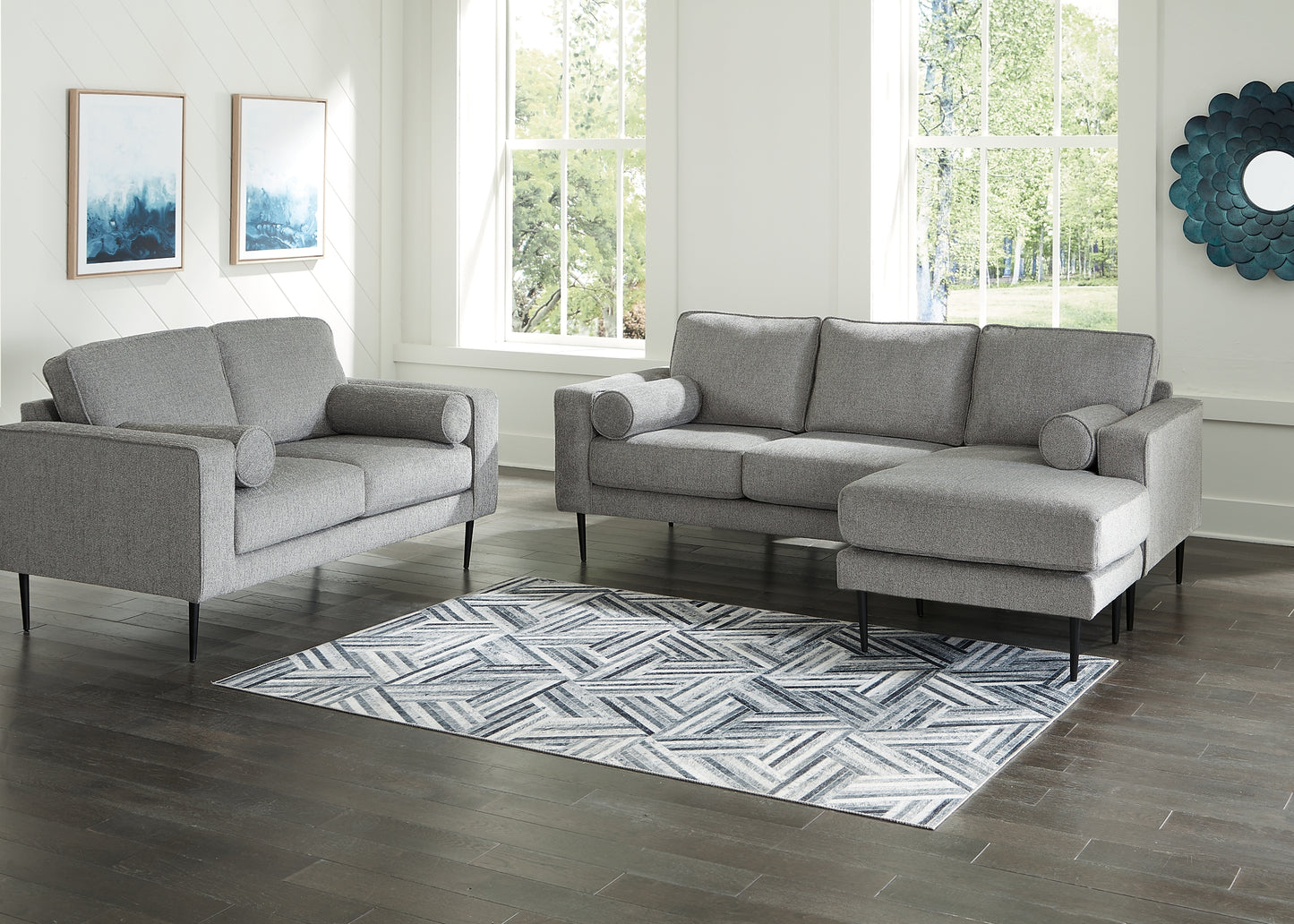 Hazela Sofa Chaise and Loveseat