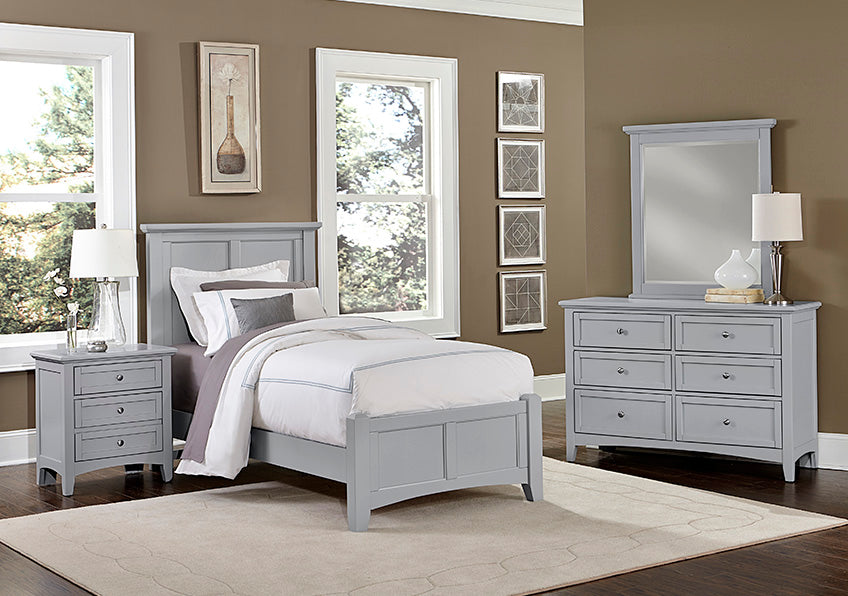 TWIN MANSION BED - GREY FINISH