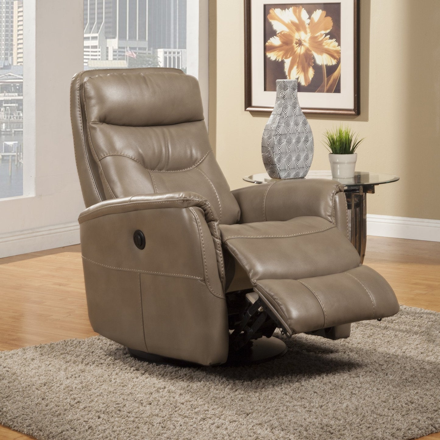 GEMINI - LINEN POWER SWIVEL GLIDER RECLINER