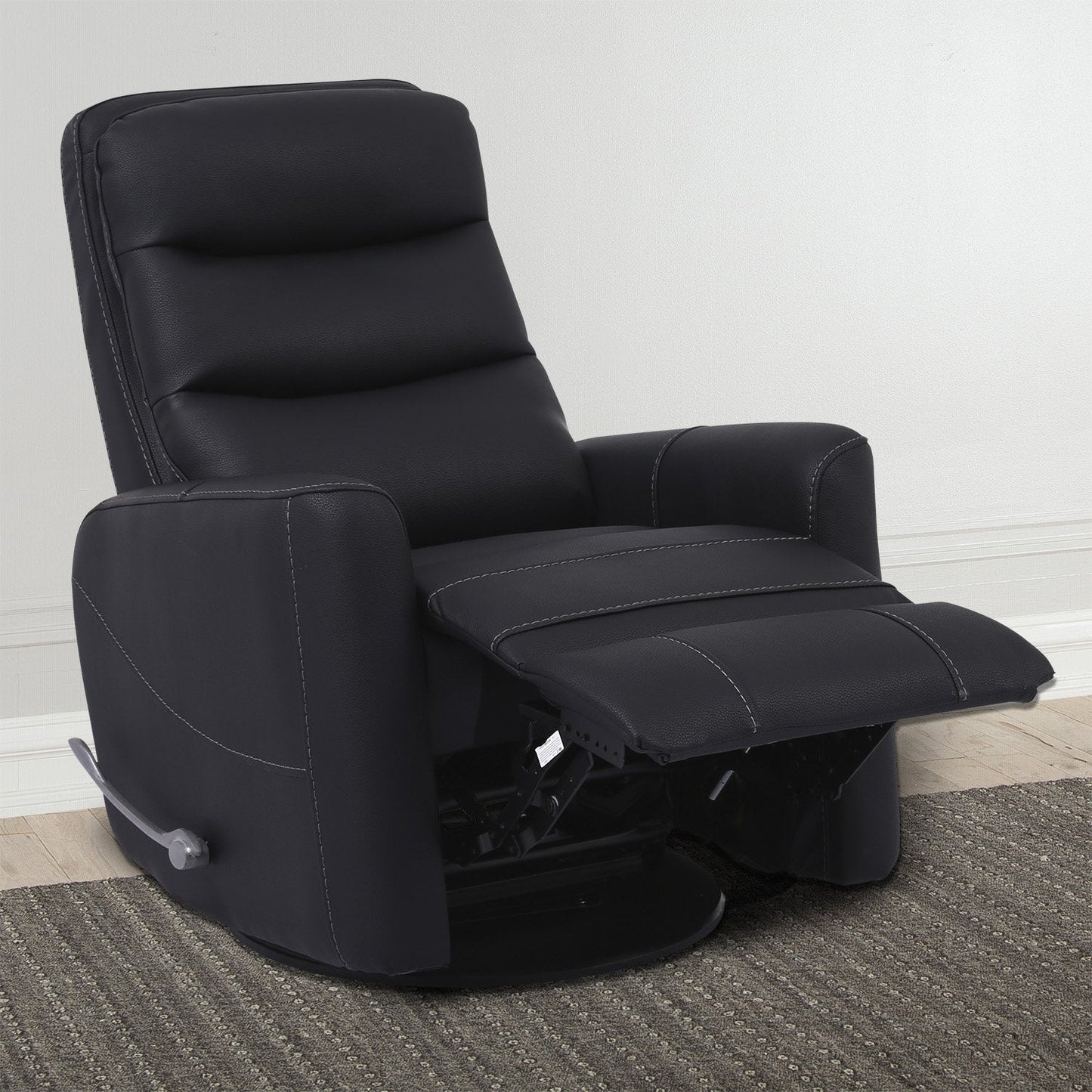 HERCULES - BLACK MANUAL SWIVEL GLIDER RECLINER