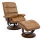 KNIGHT - BUTTERSCOTCH MANUAL RECLINING SWIVEL CHAIR AND OTTOMAN