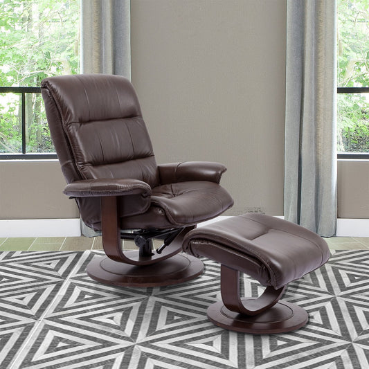 KNIGHT - ROBUST MANUAL RECLINING SWIVEL CHAIR AND OTTOMAN