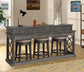 SUNDANCE - SMOKEY GREY EVERYWHERE CONSOLE WITH 3 STOOLS