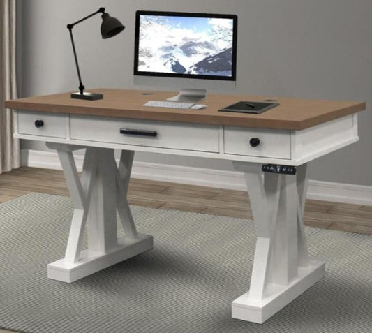 AMERICANA MODERN - COTTON 56 IN. POWER LIFT DESK (FROM 23 IN. TO 48.5 IN.) (AME#256T AND LIFT#200WHT)