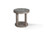 CROSSINGS SERENGETI ROUND END TABLE WITH GLASS TOP