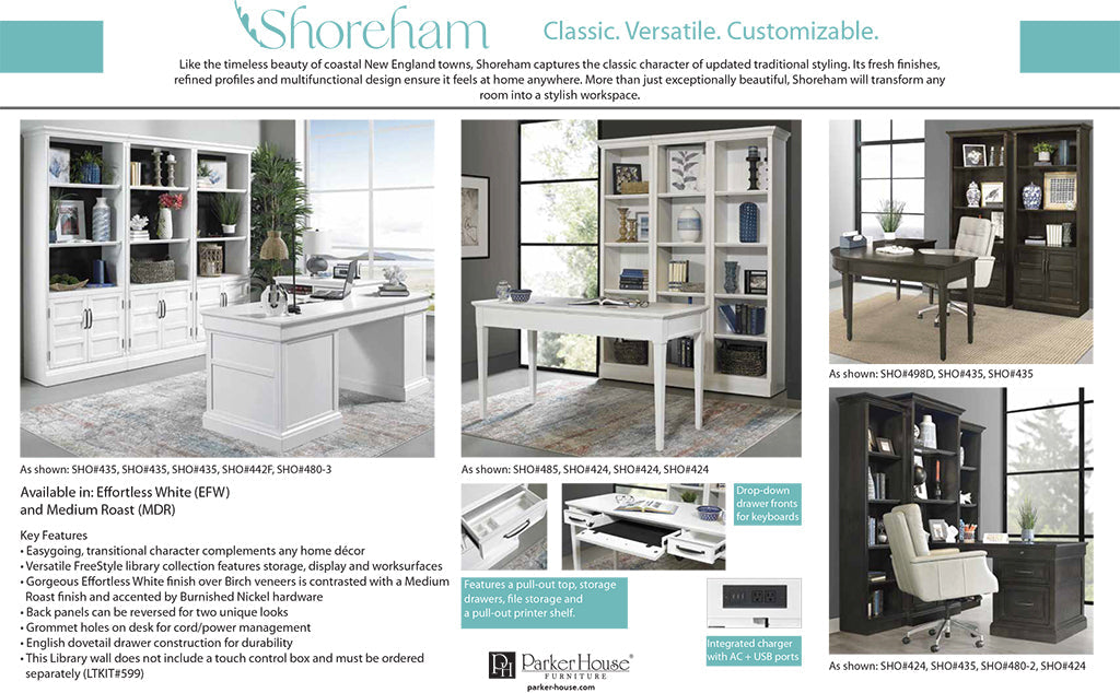 SHOREHAM - EFFORTLESS WHITE PEDESTAL DESK (SHO#480, SHO#481 & SHO#482)