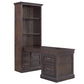 SHOREHAM - MEDIUM ROAST BOOKCASE WITH PENINSULA DESK