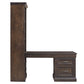 SHOREHAM - MEDIUM ROAST BOOKCASE WITH PENINSULA DESK