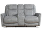 LINUS - HUDSON GREY POWER ZERO GRAVITY CONSOLE LOVESEAT