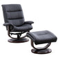 KNIGHT - BLACK MANUAL RECLINING SWIVEL CHAIR AND OTTOMAN