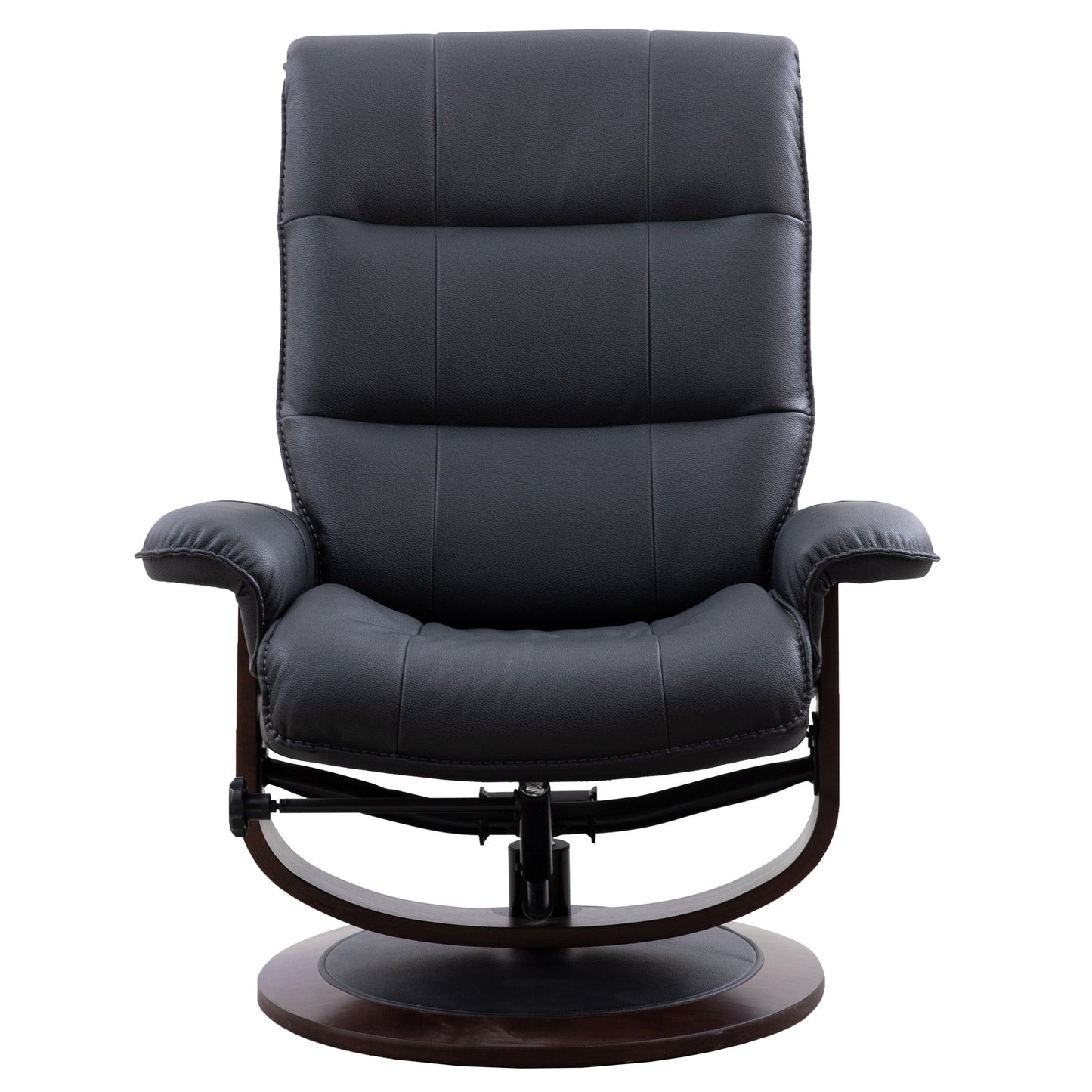 KNIGHT - BLACK MANUAL RECLINING SWIVEL CHAIR AND OTTOMAN