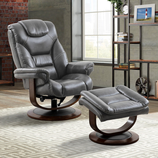 MONARCH - FLINT MANUAL RECLINING SWIVEL CHAIR AND OTTOMAN