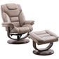 MONARCH - LINEN MANUAL RECLINING SWIVEL CHAIR AND OTTOMAN