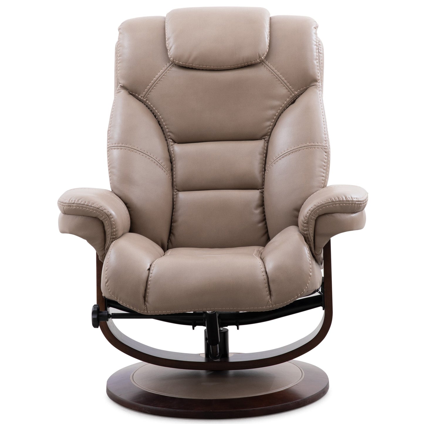 MONARCH - LINEN MANUAL RECLINING SWIVEL CHAIR AND OTTOMAN