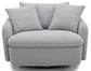 BOOMER - DOVE GREY LARGE SWIVEL CHAIR W/ 2 TOSS PLWS