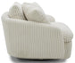 BOOMER - MEGA IVORY LARGE SWIVEL CHAIR W/ 2 TOSS PLWS