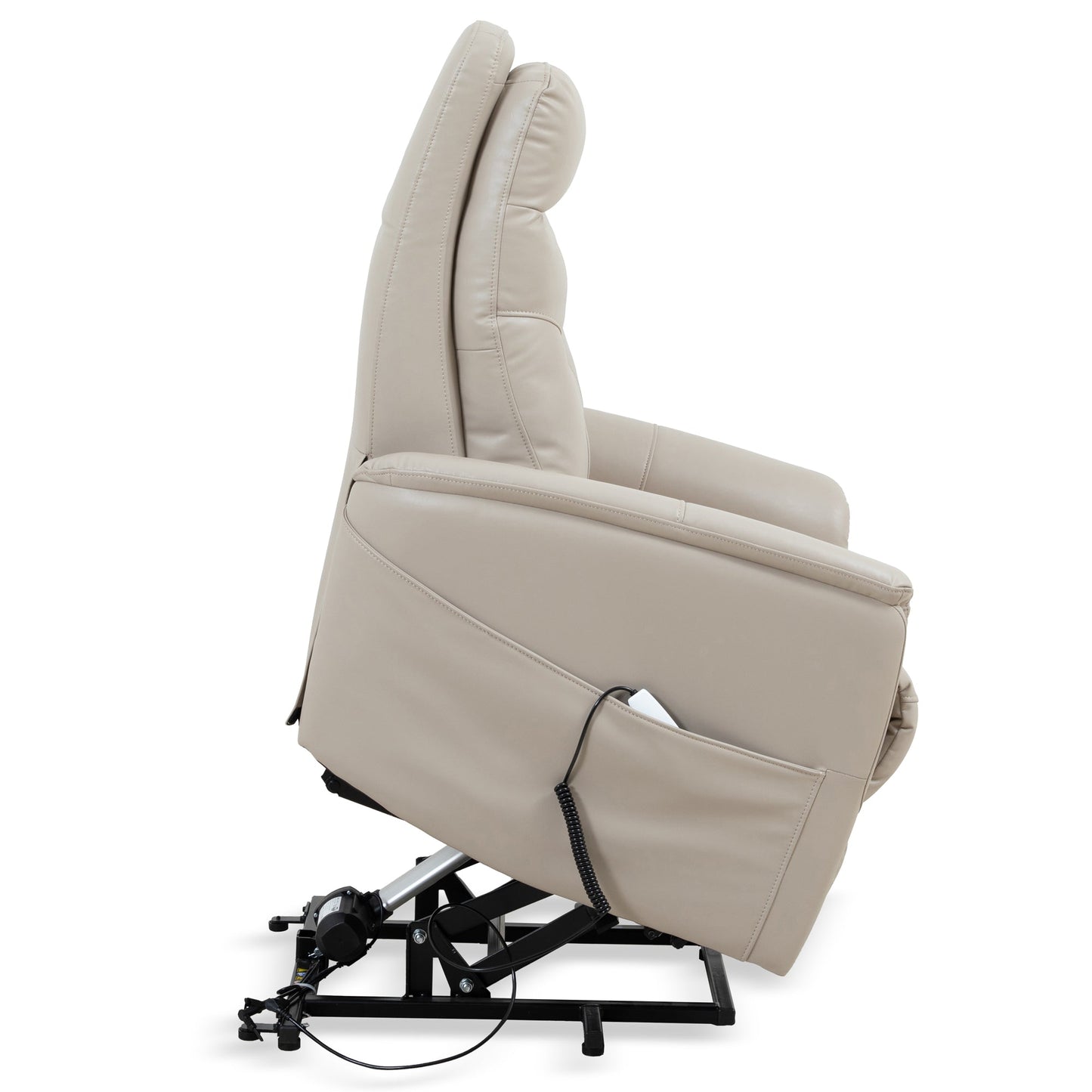 GEMINI - SOFT IVORY POWER LIFT RECLINER WITH ARTICULATING HEADREST