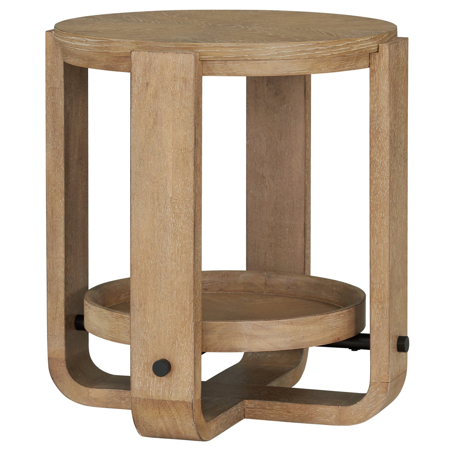 ESCAPE ROUND END TABLE WITH SHELF