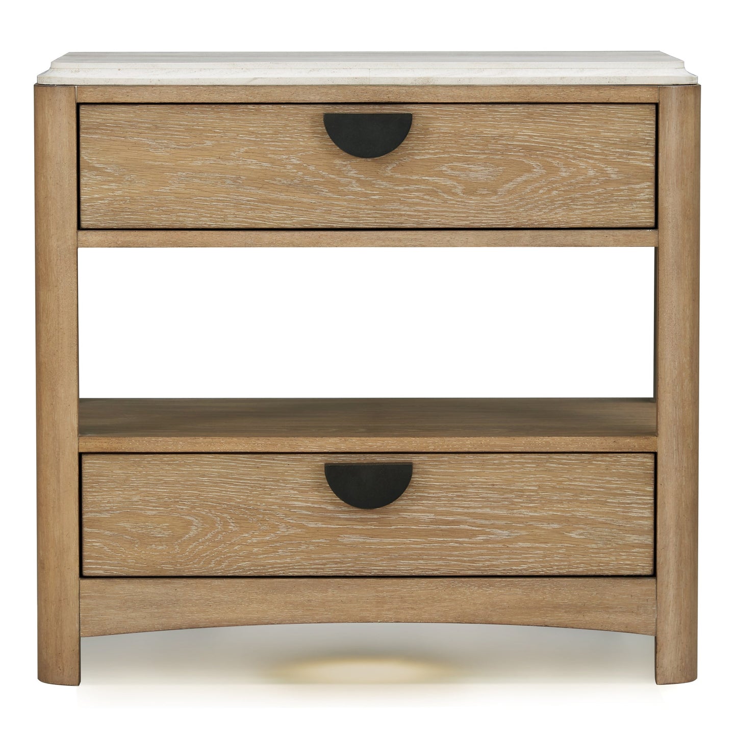 ESCAPE TWO-DRAWER NIGHTSTAND WITH STONE TOP