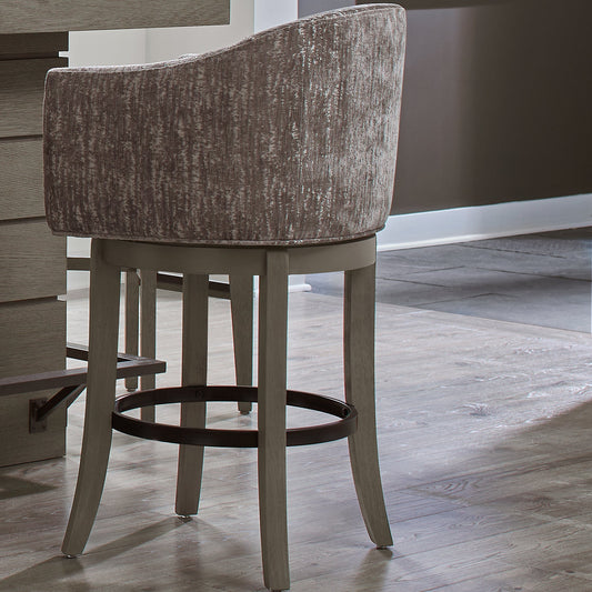 PURE MODERN DINING UPHOLSTERED SWIVEL BARSTOOL