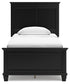 Lanolee Twin Panel Bed with Mirrored Dresser, Chest and Nightstand