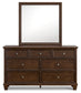 Danabrin Twin Panel Bed with Mirrored Dresser, Chest and Nightstand