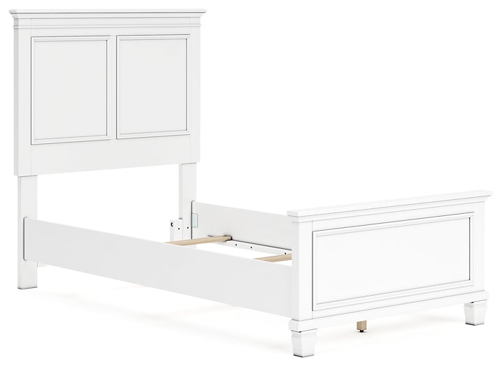 Fortman Twin Panel Bed with Mirrored Dresser, Chest and Nightstand