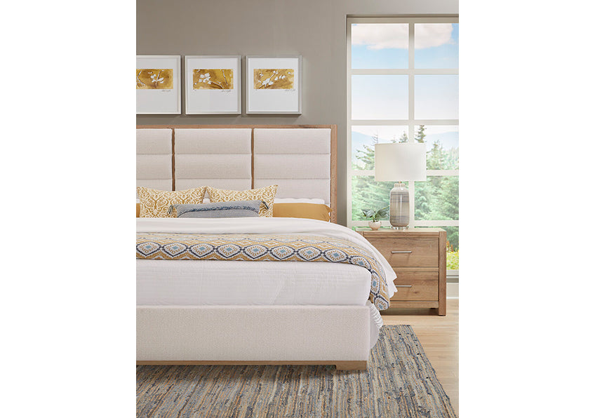 ERIN'S UPHOLSTERED BED - WHITE FABRIC