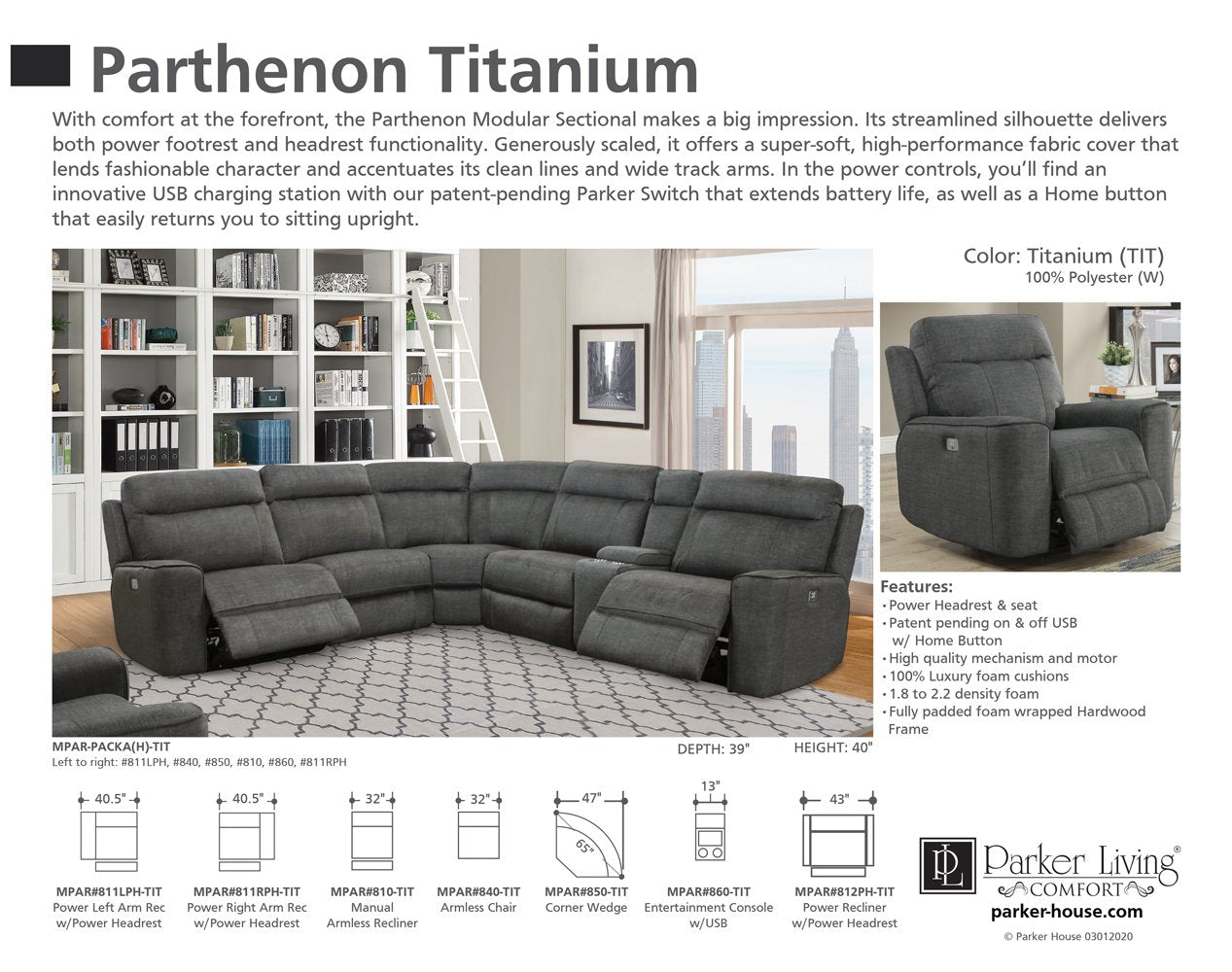 PARTHENON - TITANIUM 6PC PACKAGE A (811LPH, 810, 850, 840, 860, 811RPH)