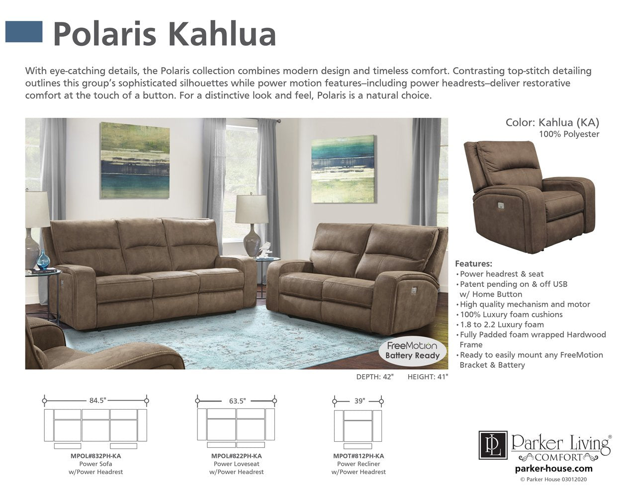 POLARIS - KAHLUA POWER RECLINER