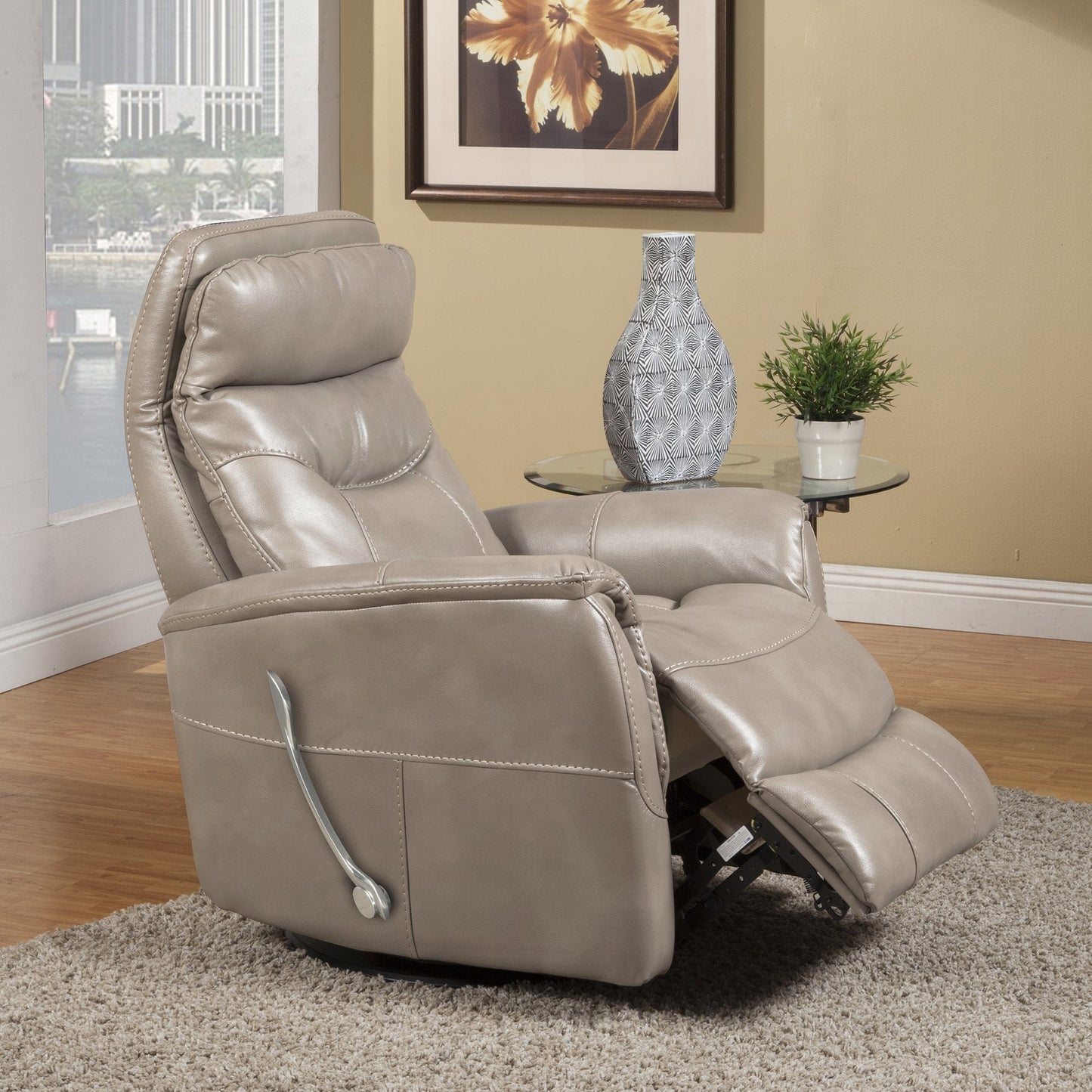 GEMINI - LINEN MANUAL SWIVEL GLIDER RECLINER