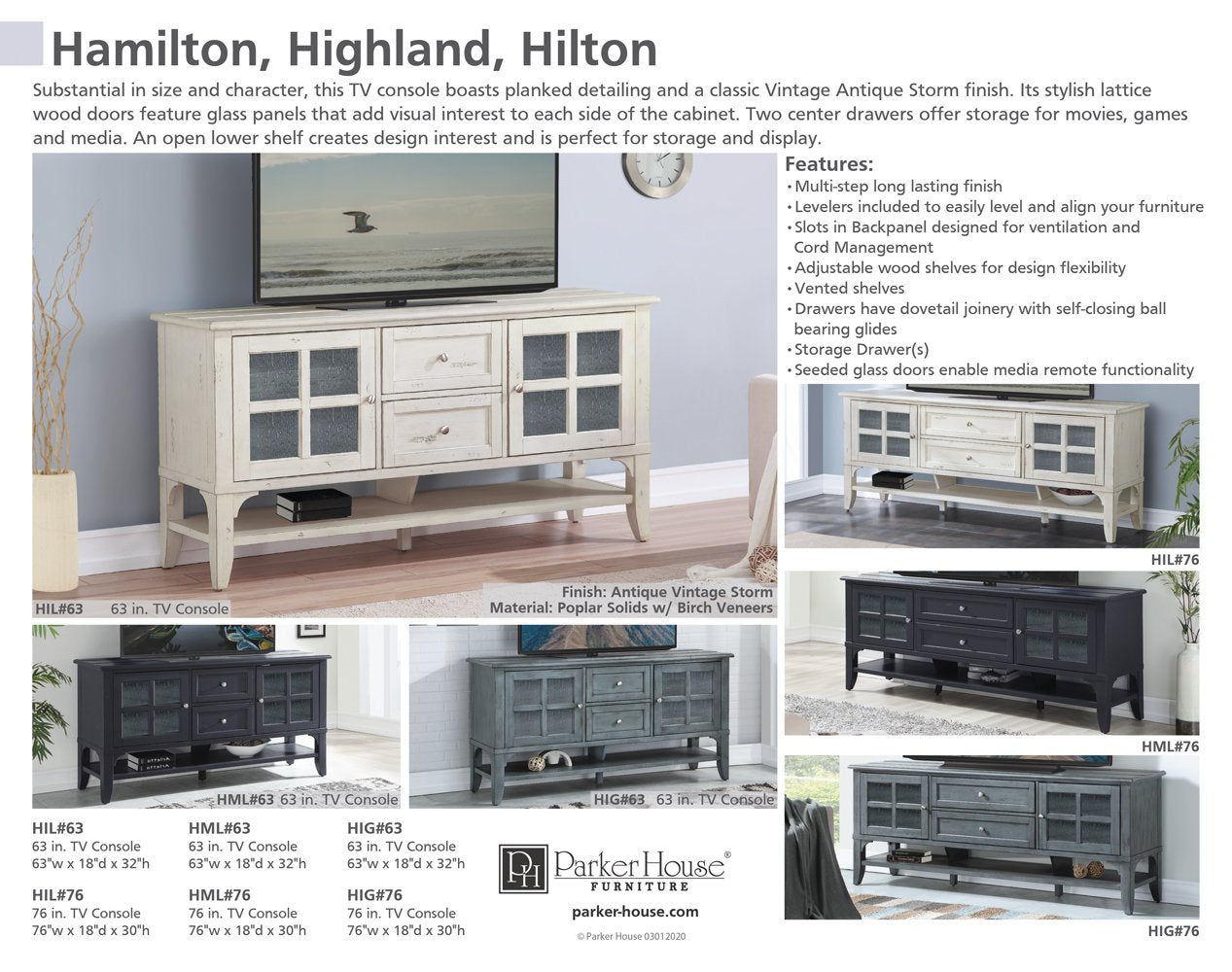 HILTON 76 IN. TV CONSOLE