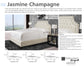 JASMINE - CHAMPAGNE QUEEN BED 5/0 (NATURAL)