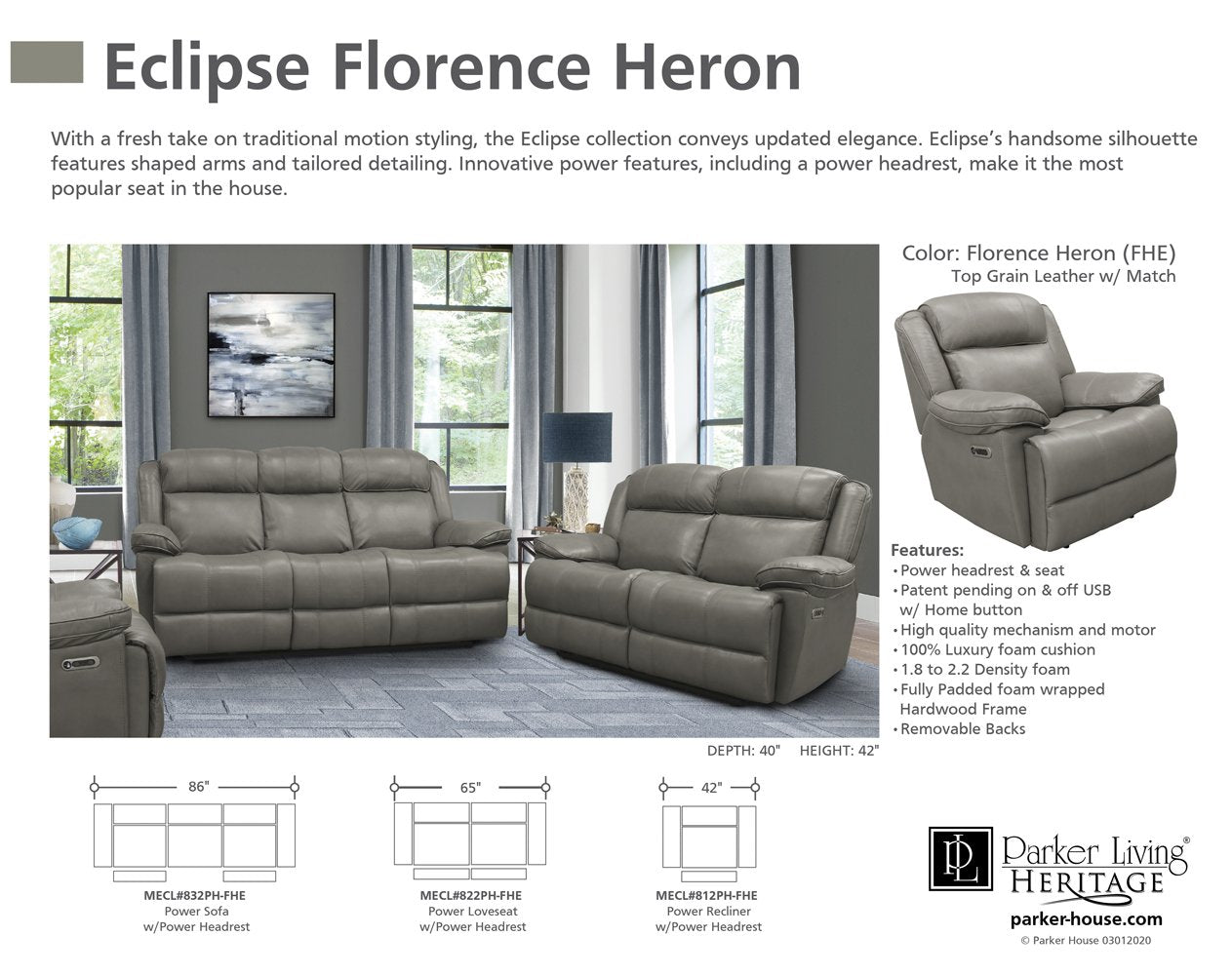 ECLIPSE - FLORENCE HERON POWER LOVESEAT