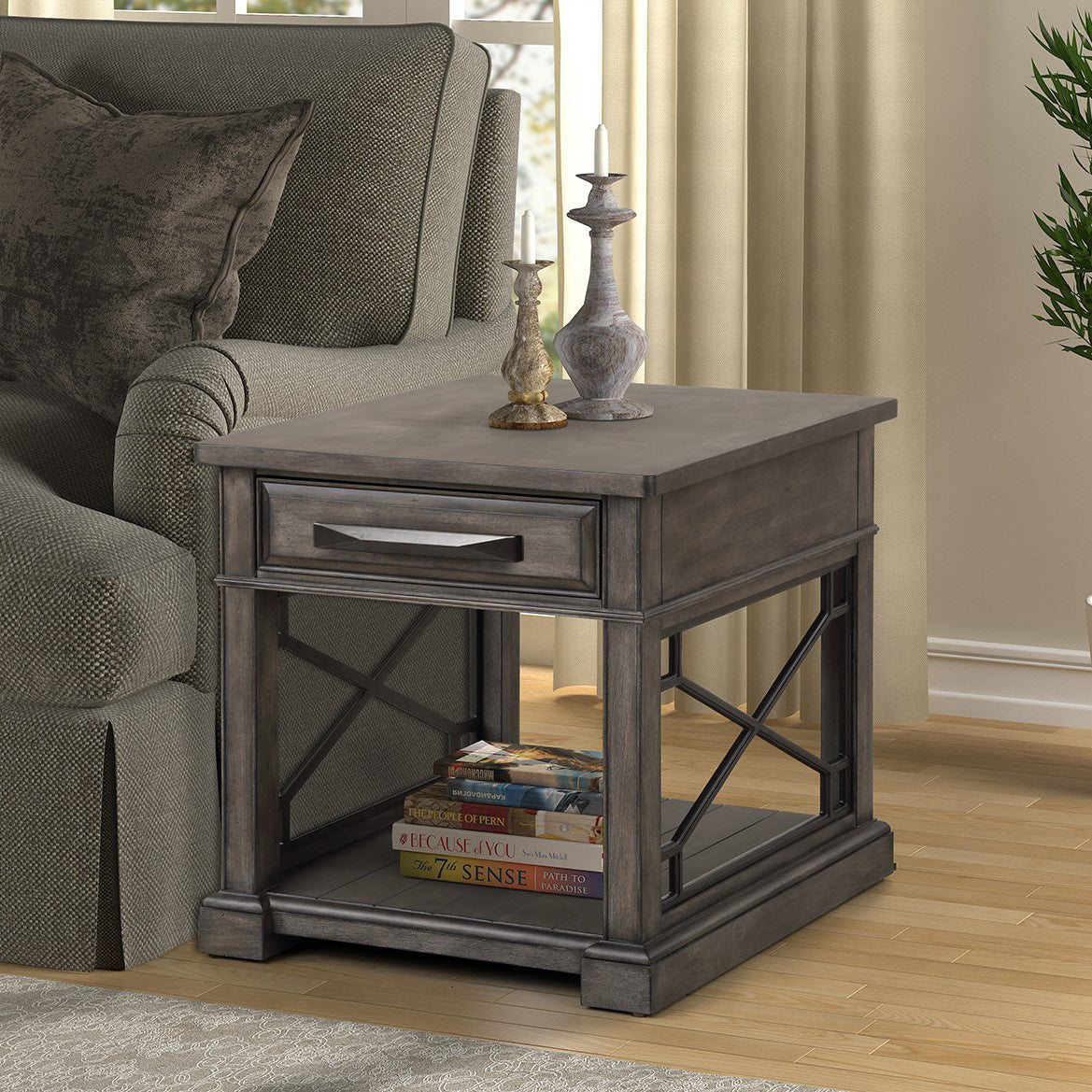 SUNDANCE - SMOKEY GREY END TABLE