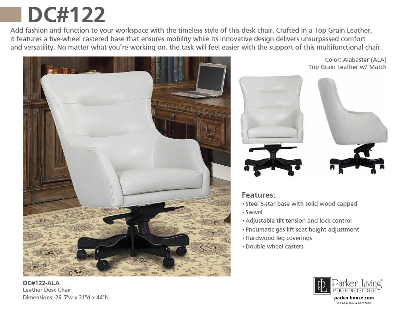 DC#122-ALA - DESK CHAIR LEATHER DESK CHAIR