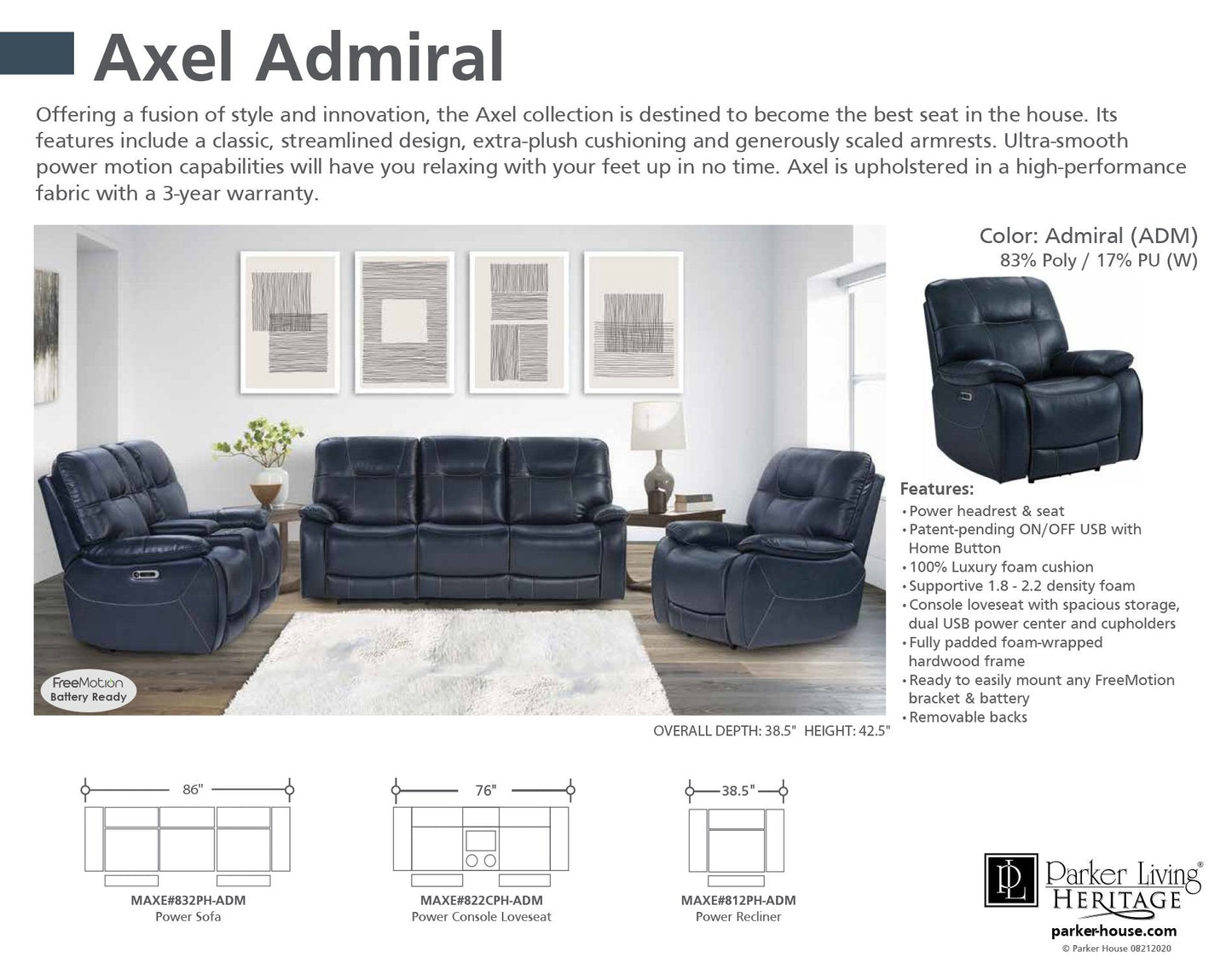 AXEL - ADMIRAL POWER RECLINER