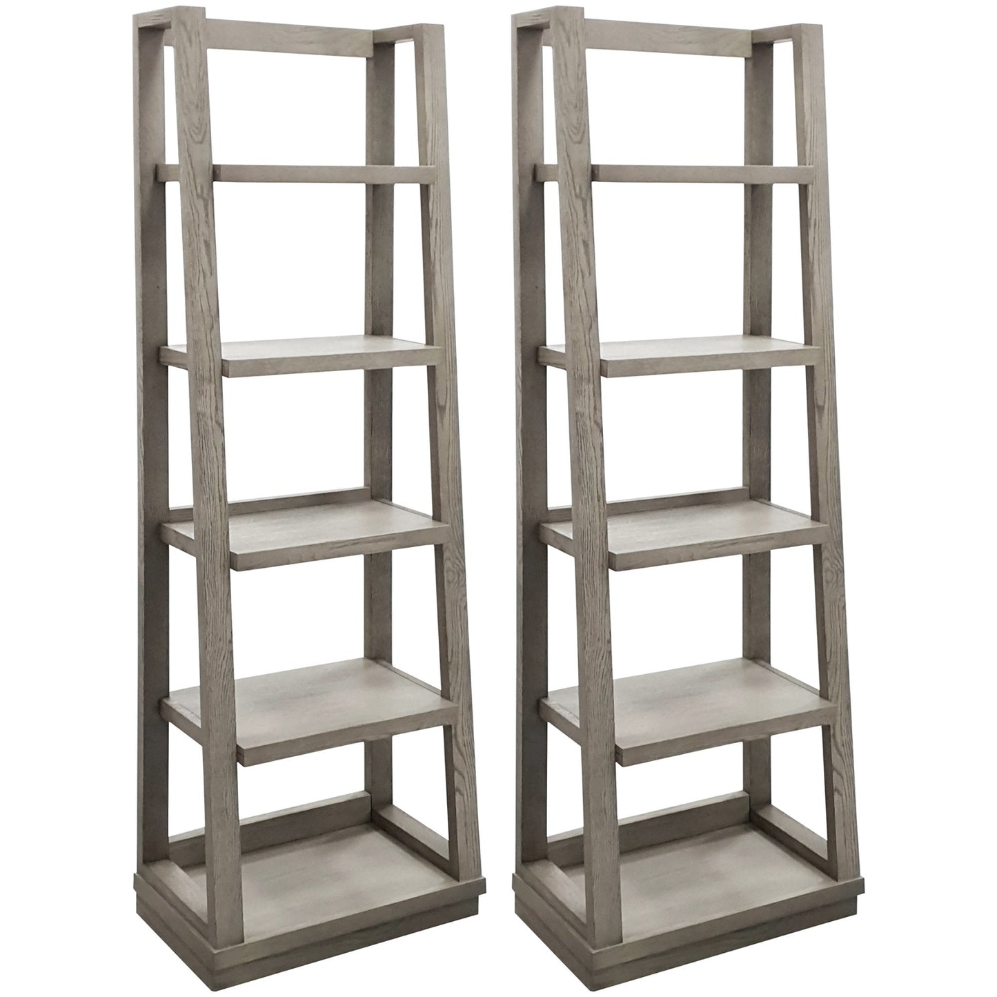 PURE MODERN PAIR OF ANGLED ETAGERE BOOKCASE PIERS