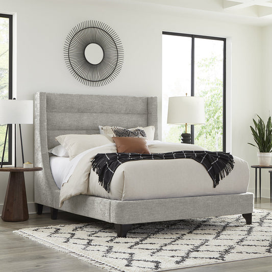 JACOB - LUXE LIGHT GREY QUEEN BED 5/0