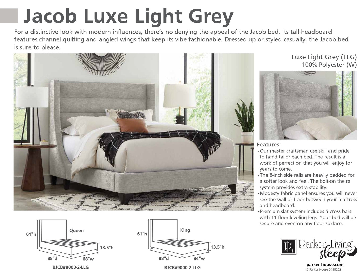 JACOB - LUXE LIGHT GREY KING BED 6/6