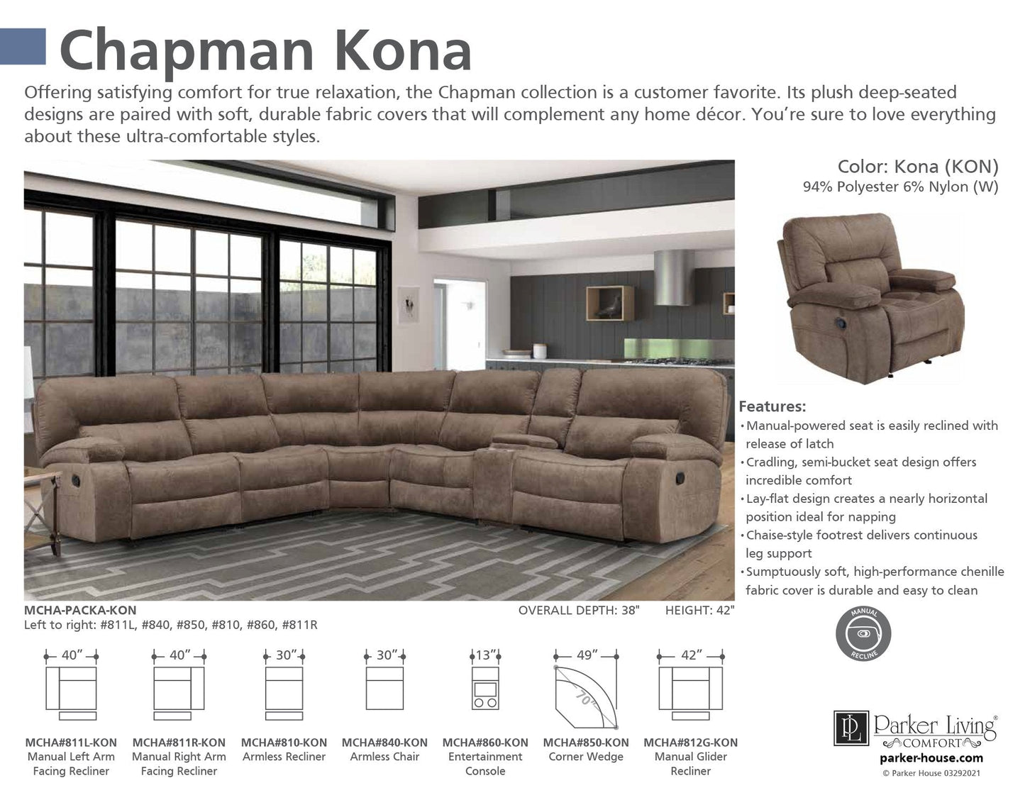 CHAPMAN - KONA 6PC PACKAGE A (811L, 810, 850, 840, 860, 811R)